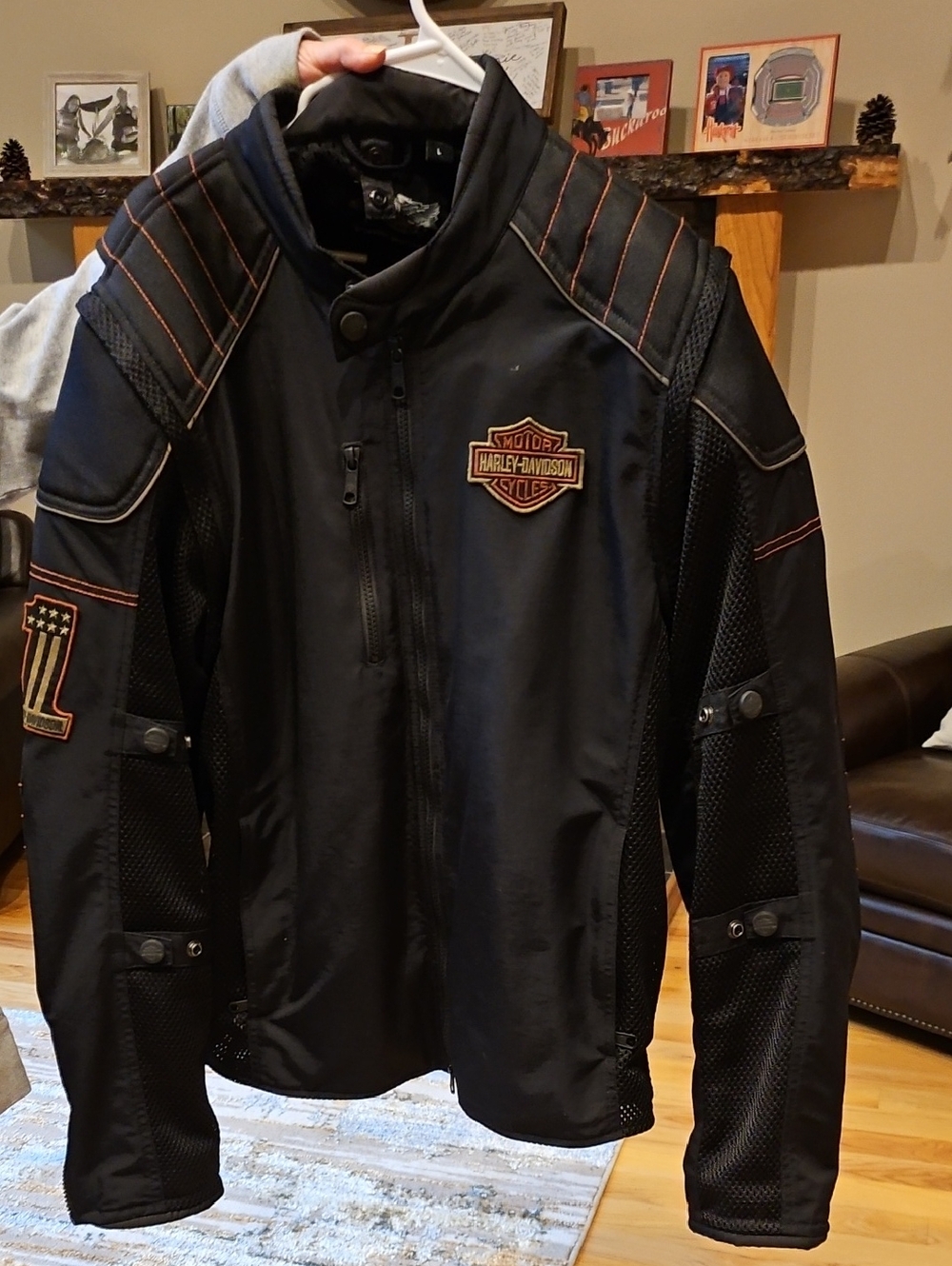 Harley-Davidson Black Jacket with Orange Piping